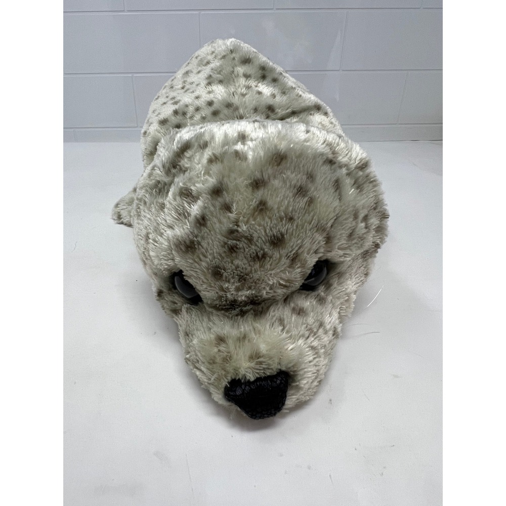 Folkmanis Harbor Seal Pup Hand Puppet Spotted Gray Plush Marine Animal 18 Inch